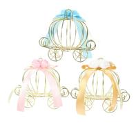 Cabilock 3 Pièces Boîte à Bonbons en Fer de Citrouille Style Européen, Coffret Décoratif pour Mariage et Projets Diy, Récipient pour Petites Valises et Faveurs de Fête
