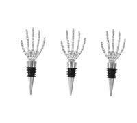 Cabilock 3 Pièces Bouchon de Vin Halloween Forme de Crâne Bouchon de Bouteille de Boisson avec Sceau Hermétique Accessoire pour Fête Halloween Design Original et Attrayant