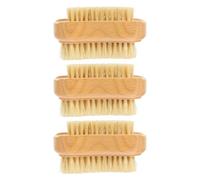 Cabilock 3 pièces Brosse à Ongles Double Face Bois Naturel Lot Nettoyeur Multi-fonctions pour Manucure Pédicure Brosse Professionnelle Compacte pour Ongles Mains et Facile à Transporter