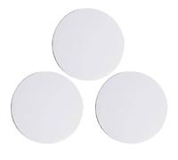 Cabilock 3 Pièces Cadre de Peinture Rond en Coton Blanc Support en Bois, Toile à Peindre Professionnelle pour Diy, Coins Nets Compatibles Gouache et Tempera