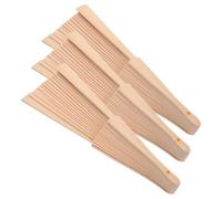 Cabilock 3 Pièces Cadre D'éventail Pliant en Bois 23cm 16 Baleines Lisses, Haute Stabilité, Style Ancien Classique, pour Festivals et Décoration D'éventails Soi-même