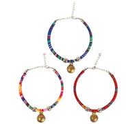 Cabilock 3 Pièces Collier pour Chat à Clochette Ethnique Réglable en | Design Confortable, Ne Se Déforme Pas, Convient à Plupart des Tailles