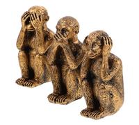 Cabilock 3 pièces Décoration Artistique pour Maison Ornements Animaux Résine pour Bureau Étagère ou Bureau Symbolisme Ne Entend Ne Parle