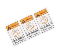 Cabilock 3 pièces Do Not Touch Stickers Safety Warning Sign Decals For Equipment And Warehouses English Safety Signs