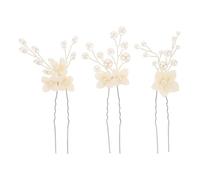 Cabilock 3 Pièces Épingles à Cheveux Blanches de Fleur, Métal et Résine, Confortables pour Mariage et Événements Formels, Accessoires Élégants pour Coiffure Sécurisée