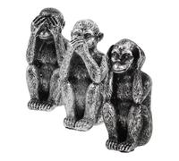Cabilock 3 pièces Figurines Singes Résine Décoration de Bureau et Salon Symbolique Voir Entendre Parler Aucun Ornements Artistiques Polyvalents Résine pour Étagères et Bureaux