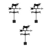 Cabilock 3 Pièces Girouette Décorative Âne en Fer Noir, Indicateur de