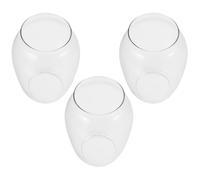 Cabilock 3 Pièces Hurricane Lamp Chimney Glass Oil Lamp Shade Replacement Spherical Windproof Lampshade For Outdoor Kerosene Lanterns And Emergency Use