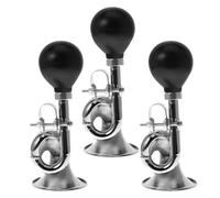 Cabilock 3 Pièces Klaxon Pneumatique de Vélo en Alliage D'aluminium Argenté | Sonnette Vélo pour Bicyclettes Pliantes, Style Moderne, Usage Urbain, Finition Argentée, Caoutchouc