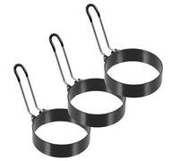 Cabilock 3 Pièces Lot de Anneaux à Œufs Acier Inoxydable avec Poignées Isolantes Moules Antiadhésifs pour Omelettes et Œufs Au Plat Ustensiles de Cuisine Faciles à Utiliser Déjeuner Créatif