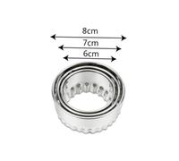 Cabilock 3 Pièces Lot de Moules Pâtisserie Acier Inoxydable Ondulés pour Pâte à Raviolis Scones Muffins et Sandwiches Coupe Pâte Précise pour Cercles