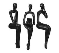 Cabilock 3 Pièces Lot de Sculptures Résine Décor Moderne Abstrait pour Bureau Salon Bibliothèque Élégante