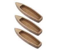 Cabilock 3 Pièces Modèle Bateau Miniature Canoë Décoratif Compact Naturel pour Maison et Projet DIY