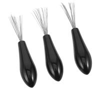Cabilock 3 Pièces Nettoyant pour Brosses à Cheveux Mini en Acier Inoxydable et Ps Noir, Accessoire Portable Polyvalent Maison Salon, Outil de Nettoyage de Peigne