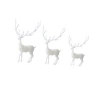 Cabilock 3 Pièces Ornements Époxy Cristal pour Micro Paysage Accessoires de Décoration Élan Petites Moyennes et Blanc