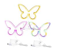 Cabilock 3 Pièces Papillon Petite Lampe De Nuit Décoration De Chambre De Filles Enseigne Au Néon Murale Veilleuse Néon Papillon Lampes Pour Chambre Néons Cadeau Pendaison, K0515V8XH915PAE