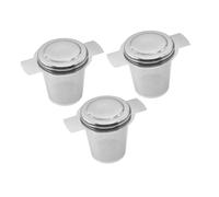 Cabilock 3 pièces Passoire à Thé Inox avec Double Poignée Tamis à Maille Fine Réutilisable Lot de Filtres pour Thé Vrac Compatible Mugs et Théières Design Pratique