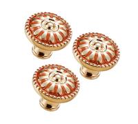 Cabilock 3 pièces Poignées de Tiroir Champignon Alliage Rouge Translucide Lot de Boutons Ronds Décoratifs pour Meubles Poignées Tiroir Cuisine Faciles à Installer Adaptées pour Armoires et