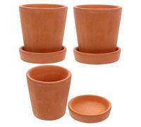 Cabilock 3 Pièces Pot en Terre Cuite en Terre Cuite des Pots en Argile avec Soucoupe Plateau Mini Planteur avec Trou de Drainage Pots Succulentes Cactus Pot De Pépinière pour La Maison Bureau