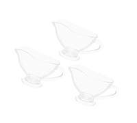 Cabilock 3 Pièces Saucière Verre avec Anse Verseuse Transparente pour Sauces Jus de Viande Vinaigrettes Service Élégant pour Dîners Repas Familiaux et Occasions Festives