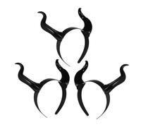 Cabilock 3 Pièces Serrage-tête Cornes de Démons en Plastique Noir, Accessoires pour Cheveux Halloween, Design Unique et Mystérieux, pour Fêtes à Thème et Rassemblements Festifs