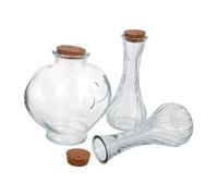 Cabilock 3 Pièces Set de Bouteilles Verre pour Cérémonie de Sable avec Bouchons Liège Flacons Forme de Cœur et Tubes Vides pour Cadeaux de Mariage Souvenirs et Décoration Élégante