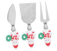 Cabilock 3 Pièces Set de Ustensiles à Fromage Ergonomiques Trancheuse Multifonction et Fourchette Outils Compacts pour Cuisine et Pâtisserie Adapté Aux de Noël