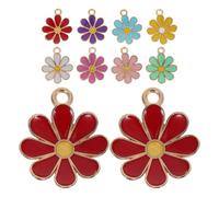 Cabilock 30 Breloques Marguerite en Alliage de Zinc Coloré Mini Pendentifs Floraux pour Création de Bijoux DIY 30 Pièces Multicolores Légères et Robustes Accessoires pour Colliers et