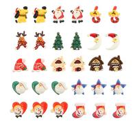 Cabilock 30 Pièces Décorations de Noël Résine à Dos Plat pour Loisirs Créatifs Breloques de Noël Soi-même Miniatures Style Aléatoire