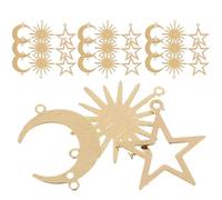 Cabilock 30 pièces Geometric Hollow Sun Moon Star Charms Pendants DIY Jewelry Making Accessories Alloy For Bracelets Necklaces Keychains