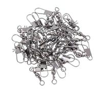 Cabilock 30 pièces Lot de Émerillons Barrel Pivotants avec Agrafe Rapide pour Rotation Flexible Connecteur Ligne à Hameçon Noir Adapté pour Matériel Truite et Canne Professionnel