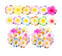 Cabilock 36 pièces Plumeria Hair Clips Pack Colors Hawaiian Flower Barrettes With Clips Lightweight Tropical Accessories For Summer Beach Party And Wedding
