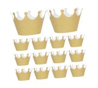 Cabilock 36pièces Caissettes à Cupcakes Couronne Dorée à Paillettes Pour Présentation De Gâteaux Facile à Emballer