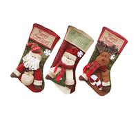 Cabilock 3pièces Chaussettes De Noël Décoration Sapin De Noël Lot de Pochette à Bonbons Cadeau Unique pour Garçon Fille Fournitures