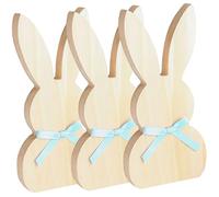 Cabilock 3pièces Panneau De Table De Pâques Décorations De Pâques Ornement De Table Décoratif Décoration De Lapin Inachevé Décor De De
