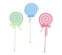 Cabilock 3pièces Sucettes Artificielles Lot de Grands Modèles pour Décorations De Bonbons Accessoires De Fête Photo