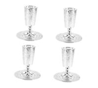 Cabilock 4 Ensembles Ensemble De Verre à Vin Saint Graal Gobelet Ancien en Bénédiction Tasse avec Soucoupe Décorations De De Shabbat Alliage De Zinc