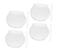 Cabilock 4 Ensembles Kit de Carillons à Vent Verre Transparent DIY avec et Tubes pour Décoration Extérieure Jardin Balcon Zen