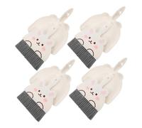Cabilock 4 Ensembles mini pelle à balai mini balai de table de nettoyage pelle et brosse Plastique blanche