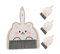 Cabilock 4 Ensembles mini pelle à balai Petit mini-poussière petit balai et pelle à poussière et brosse de table Plastique blanche