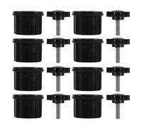 Cabilock 4 Ensembles Pièces de Rechange pour Pied de Parasol Extérieur en Plastique Noir avec Vis M8, Bouchon de Trou Élégant pour Jardin et Activités Extérieures, Stabilité Renforcée