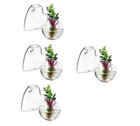 Cabilock 4 Ensembles Vase en Verre Stations De Propagation Jardinières en Verre Support De Plantes Aquatiques Décors Muraux Support De Terrarium Tenture Murale De Propagation 2 Pièces * 4