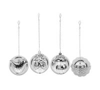 Cabilock 4 Infuseurs à Thé en Acier Inoxydable avec Maille Fine Réutilisables, Formes Originales D’oiseau, Ananas, Renard et Théière, pour Chez Enseignants et Amis
