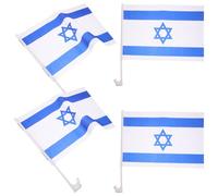 Cabilock 4 petits drapeaux israéliens 30x45 cm décoration voiture portable pour rassemblement sportif