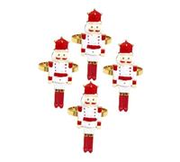 Cabilock 4 Pièces Anneaux de Serviette de Noël Lot de Décorations Originales de Table avec Motif Casse Noisette Bagues Porte Serviettes Robustes pour Fête et Dîner