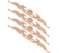 Cabilock 4 Pièces Applique Décorative en Bois Sculpté Style Européen | Finition Polie, Format Compact et Léger, pour Fenêtres et Commode, Teinte Kaki, Présent D'emménagement