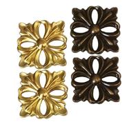 Cabilock 4 Pièces Appliques Décoratives Alliage de Zinc Ajouré Ornements Vintage pour Colonnes de Meubles Décoration Chambre Polyvalente