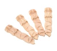 Cabilock 4 Pièces Appliques Massif Sculpté Décorations Européennes pour Meubles Embellissements Longs et Non Peints pour Salon et Chambre