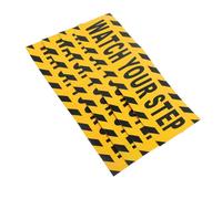 Cabilock 4 pièces Autocollants Sol Antidérapants PVC Noir et Jaune Watch Your Step pour Escaliers et Lieux Sécurité Renforcée et Avertissement Au Sol