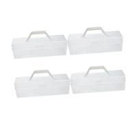 Cabilock 4 pièces Boîtes de Rangement Transparentes pour Ustensiles de Cuisine Valisettes Portables Boîtes de Stockage pour Couverts Fourchettes Baguettes Organisateurs de Comptoir